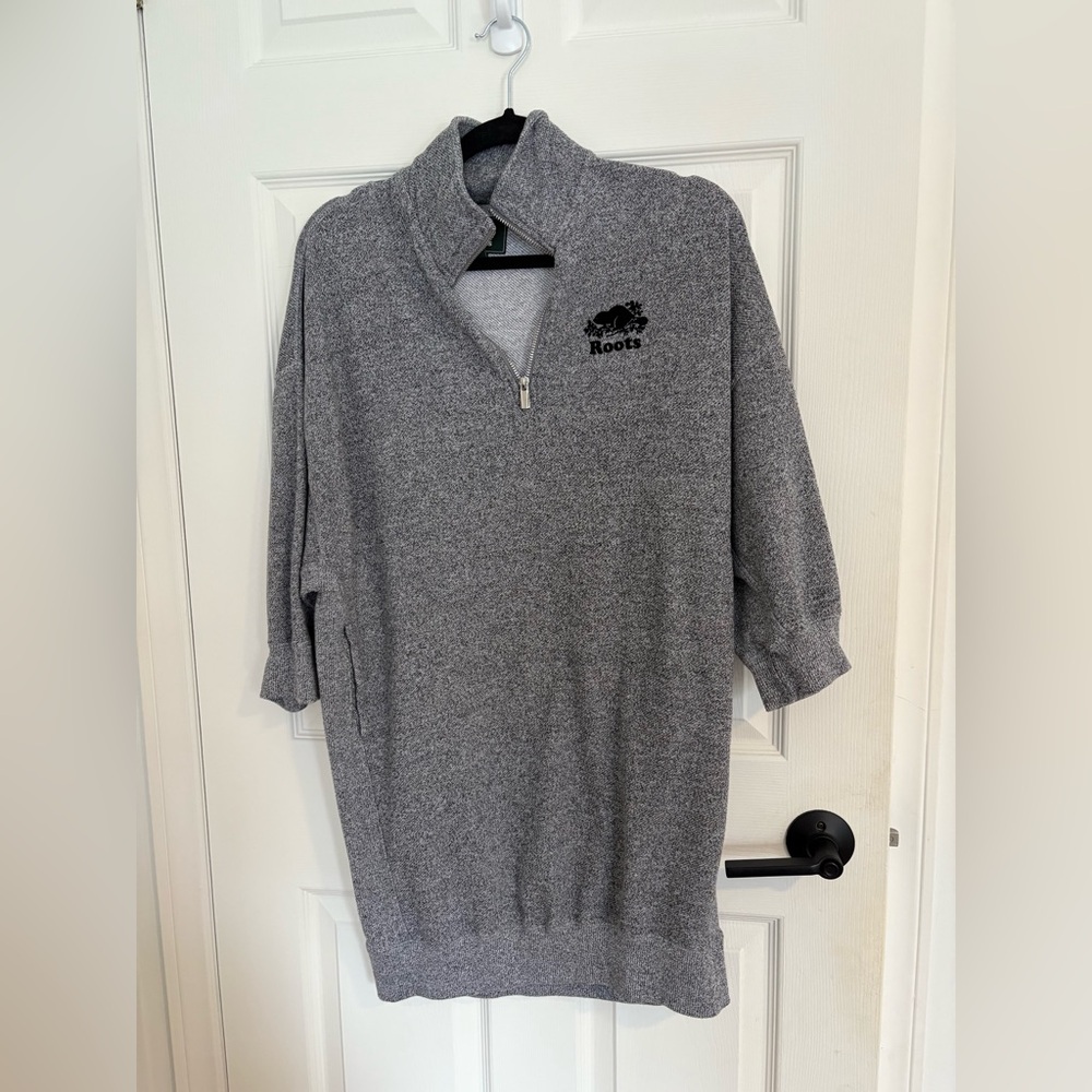 Roots Quarter Zip Salt & Pepper Sweatshirt Dress